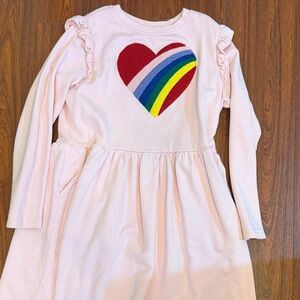 Hanna Andersson Pink Dress with Rainbow Heart